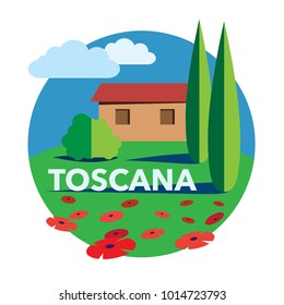 A typical Tuscany landscape vector illustration
