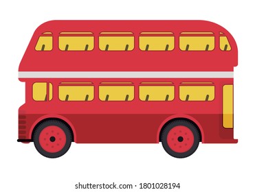 Cartoon Red Double Decker Bus Side Stock Vector (royalty Free) 786644302