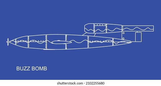 A Typical World War 2 V1 Doodlebug Cruise Missile Type Bomb Called The Buzz Bomb