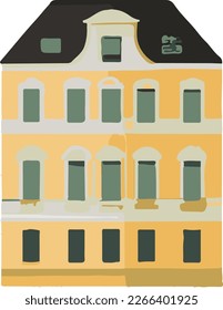 Typically Vector Icon Of German Berlin House Separated On White. Handmade vector art.
