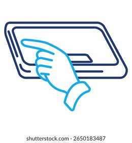 Estilo de Vector de icono 3d para la interfaz de usuario de comunicación Estilo de línea dual.