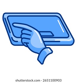 Typing 3d icon vector style for communication user interface Blue style.