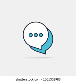 Typing in a chat bubble icon, comment sign symbol
