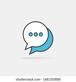 Typing in a chat bubble icon, comment sign symbol
