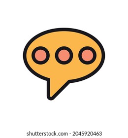 Typing in a chat bubble icon illustration isolated vector, comment sign symbol