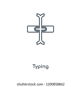 Typing concept line icon. Linear Typing concept outline symbol design. This simple element illustration can be used for web and mobile UI/UX.