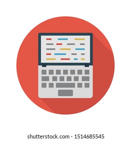 typing glyph flat vector icon
