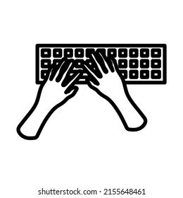 Typing Icon. Bold outline design with editable stroke width. Vector Illustration.