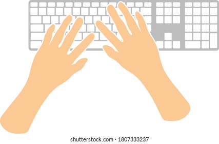 Typing Icon. Flat Color Design. Vector Illustration.