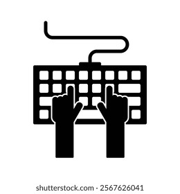 Typing icon on white background. Eps 10.