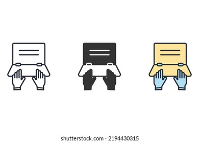 Typing icons  symbol vector elements for infographic web