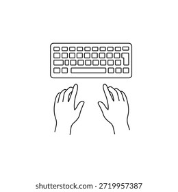 Typisierung der Illustration, Vektorsymbol für digitale Kommunikation, Schreiben der Tastatureingabe