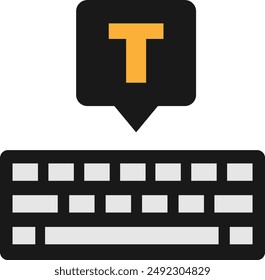 Typing Keyboard Computer Icon Vector Flat Illustration