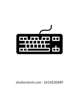 Typing Keyboard with Highlighted Keys Computer Literacy Symbol Flat Black Icon