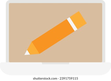 Typing Laptop Message Icon Vector Flat Illustration