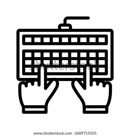 Typing Line Vector Illustration On White Background.
