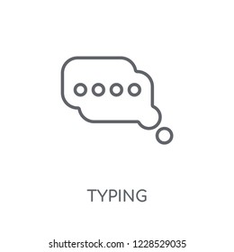 Typing linear icon. Modern outline Typing logo concept on white background from User Interface and Web Navigation collection. Suitable for use on web apps, mobile apps and print media.