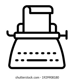      A typing machine icon, vector design of typewriter 