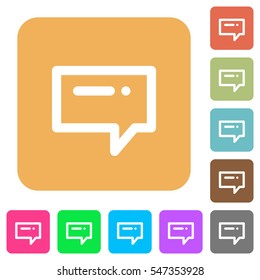 Typing message icons on rounded square vivid color backgrounds.