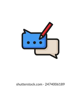 Typing message line icon. Advice, Interface concept. Vector illustration can be used for topics like messenger, forum, technical support