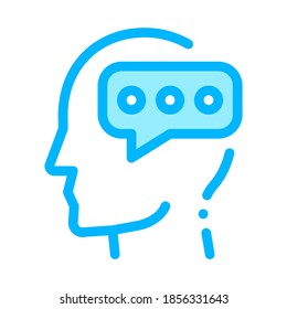 Typing Message And Man Silhouette Mind Vector Icon Thin Line. Gear And Brain Mind, Heart And Shield, Padlock And Coin Mark Illustration