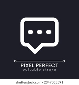 Typing message pixel perfect white linear ui icon for dark theme. Chat conversation. Vector line pictogram. Isolated user interface symbol for night mode. Editable stroke. Poppins font used