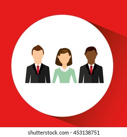 typing on laptop networking and teamwork cooperation icon, vector illustration