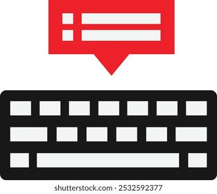 Typing Text Computer Icon Vector Flat Illustration