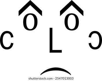 Typing or text face vector image or clipart. text emoticon