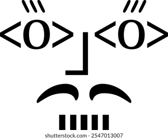 Digitação ou imagem vetorial de face de texto ou clipart. emoticon de texto