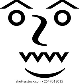 Typing or text face vector image or clipart. text emoticon