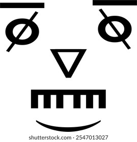 Typing or text face vector image or clipart. text emoticon