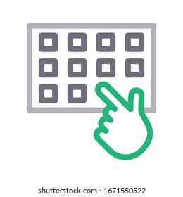 typing vector color line icon 