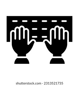 Typing Vector Glyph Icon For Personal And Commercial Use.
