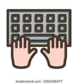 Typing Vector Thick Line Filled Colors Icon For Personal And Commercial Use.
