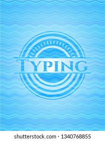 Typing water representation badge background.