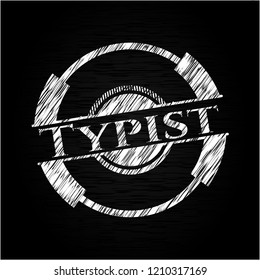 Typist chalk emblem written on a blackboard
