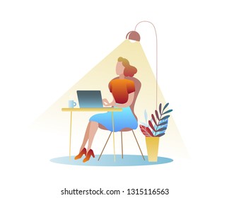 Typist. Flat vector illustration. Web Template