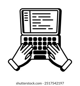 Icono de glifo mecanógrafo, Ilustración vectorial