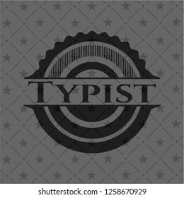 Typist realistic black emblem