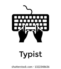 Typist Solid Icon Design 