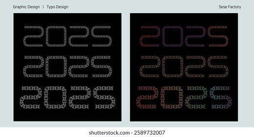 typo design using line patterns representing 2025 as angular chains