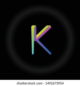 Typo K 3D Neon fonts modern alphabet letters and numbers vector illustration Vector