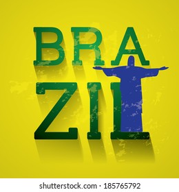 Typo vector with word Brazil