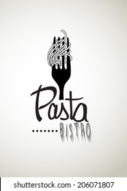 Typo vector with word "Pasta Bistro"
