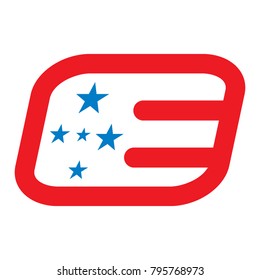 typografic logo flag, letter E
