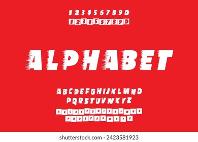 Typografie-Alphabet, spezielles Design und Effektvektorformat