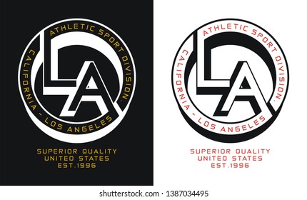 Typograph design LA California, USA style for t-shirt printing, vector image design