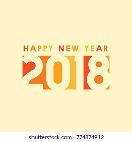 Typograph happy new year 2018