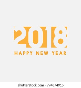 Typograph happy new year 2018